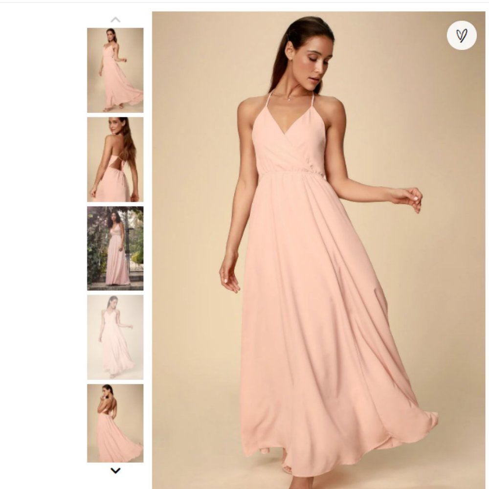 Lulu's Blush Pink Strappy Backless Maxi Dress